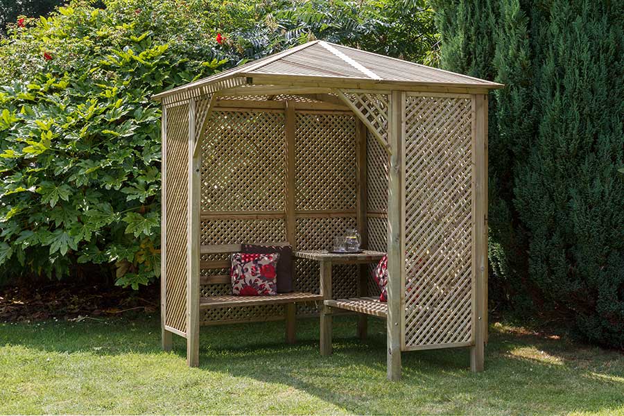 Grange Valencia corner arbour with seating for 2